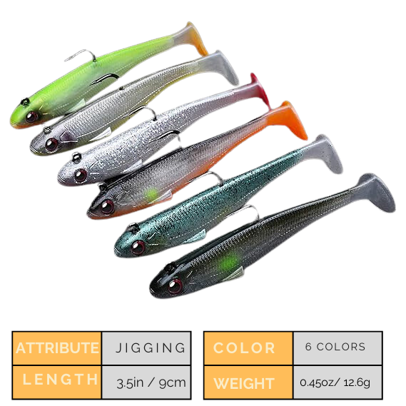 TRUSCEND Fishing Lures for Pike Trout, Soft Plastic Lure Swimbaits  Pre-Rigged Ultra-Sharp BKK or VMC Hooks, Bass Lures Sea Fishing Jigs Baits  Perch Mackerel, Fishing Tackle for Saltwater & Freshwater – BigaMart