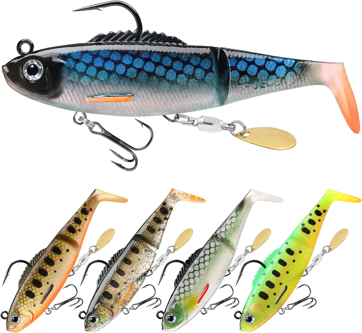 bass swimbait lures Truscend 5 Pack Bladed Swimbait 3.5" – Bass Angler's Club