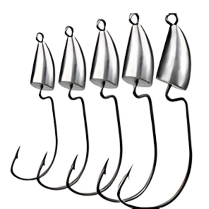 5 Pack 1/4 oz Carolina Rig Worm Hooks